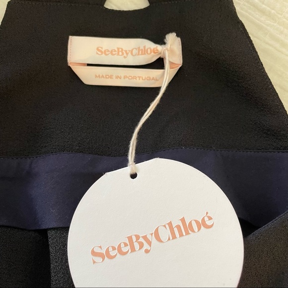 See By CHLOE black crepe jumpsuit size 34 Converts to US 4 - Picture 15 of 16